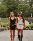 Pointelle Tank Top in Noir