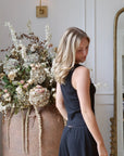 Pointelle Tank Top in Noir