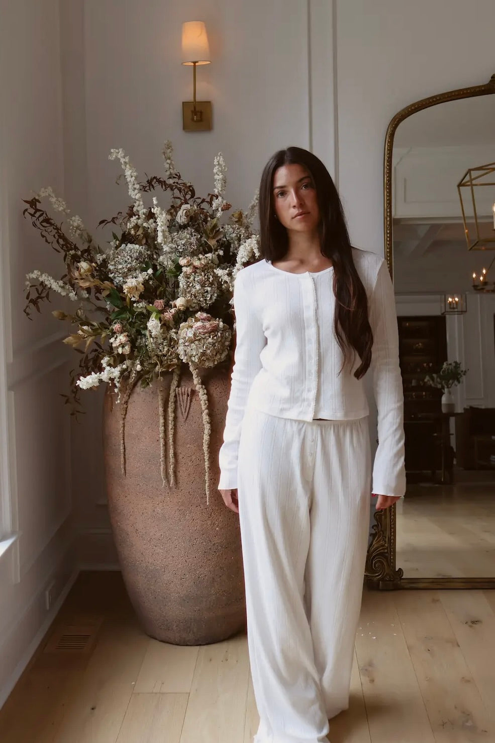 Pointelle Pant in Dove