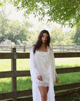 Rosie Chiffon Lace Train Robe
