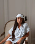 Ruffle Bamboo Pajama Short Set in Baby Blue