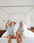 Ruffle Bamboo Pajama Short Set in Baby Blue