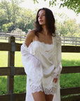 Rosie Chiffon Lace Train Robe