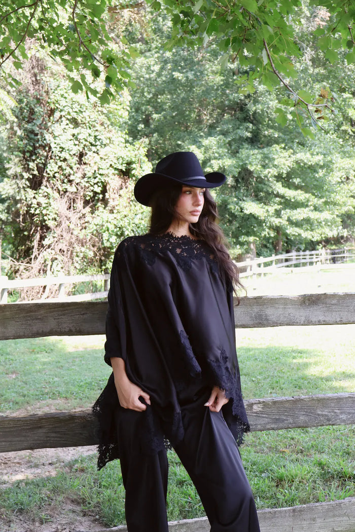 Emery Cape Pant Set in Black