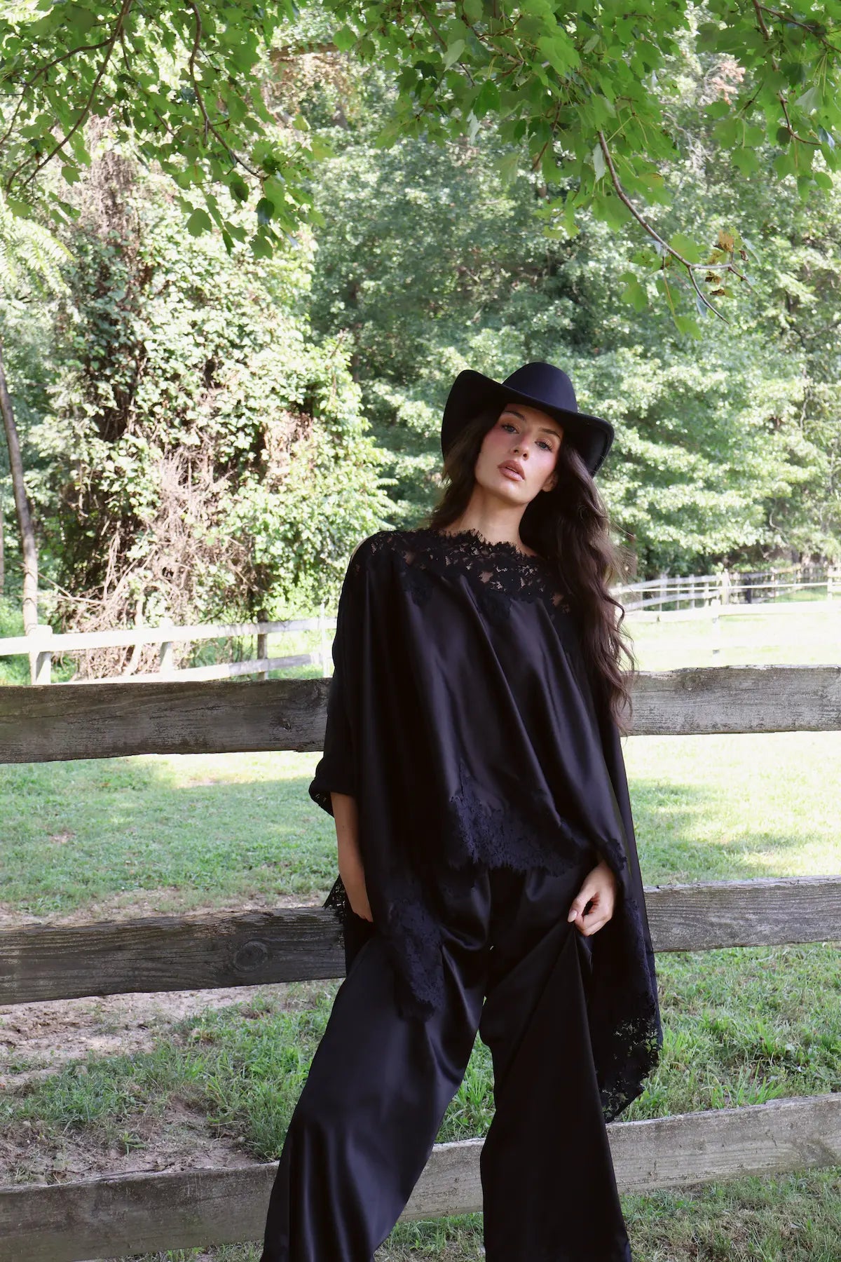 Emery Cape Pant Set in Black