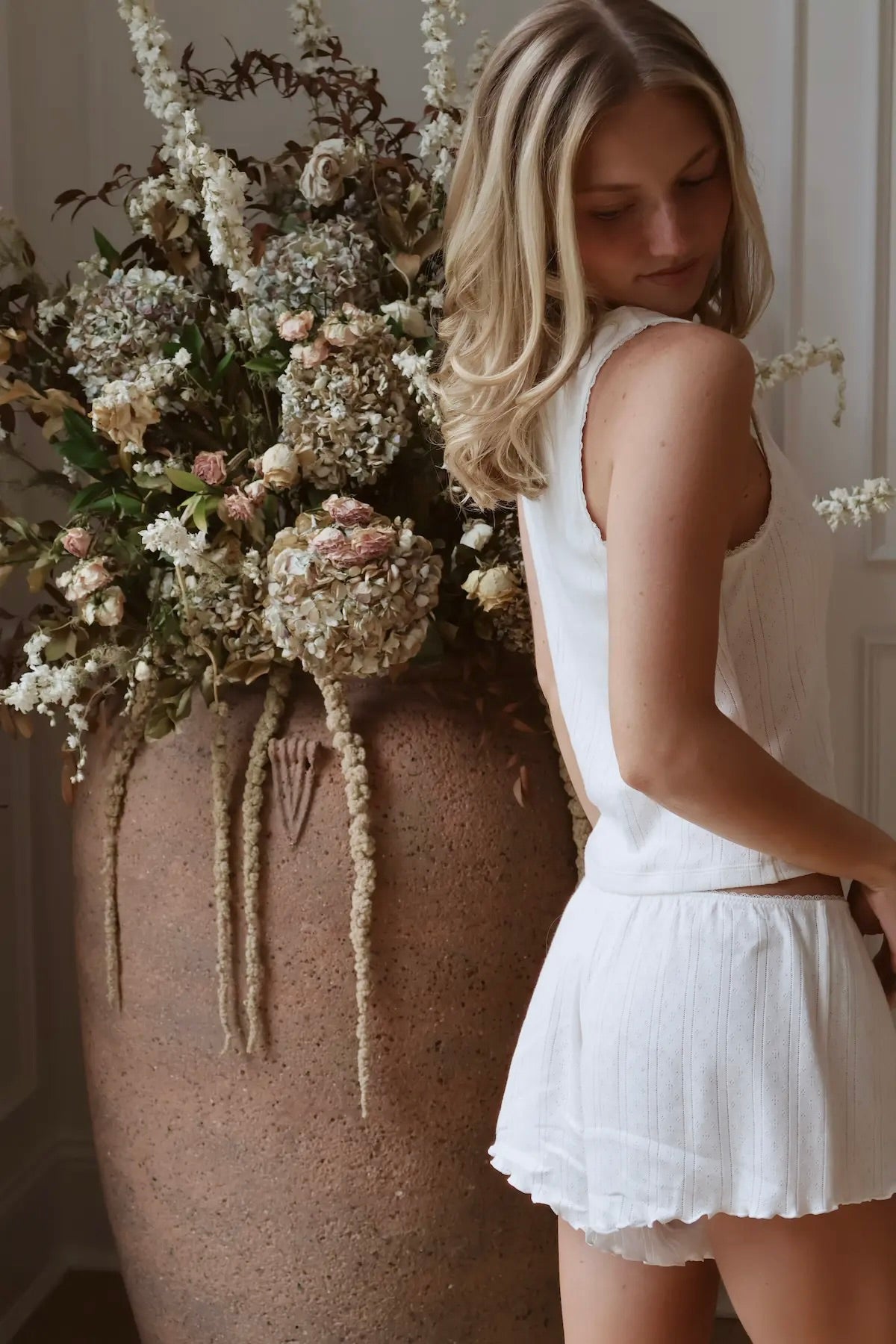 Pointelle Short in Dove