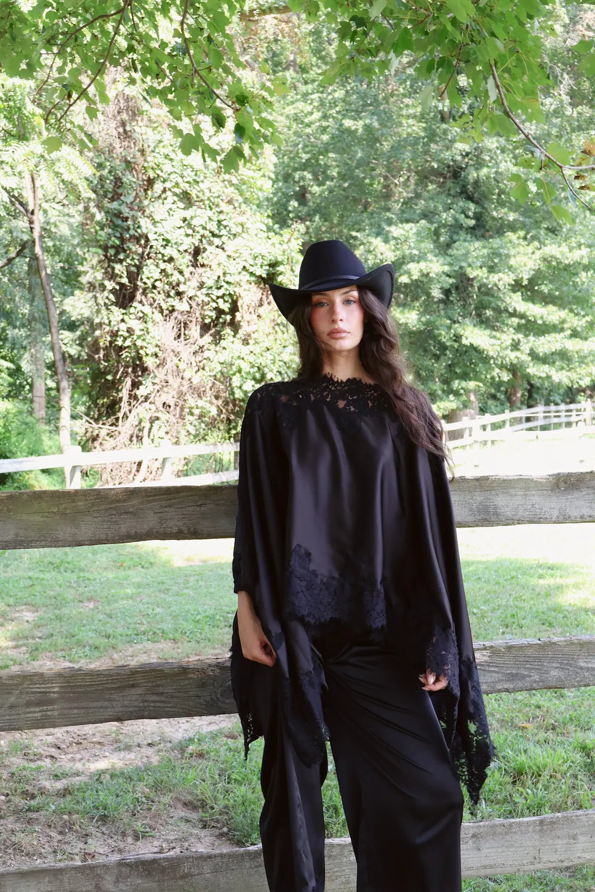 Emery Cape Pant Set in Black