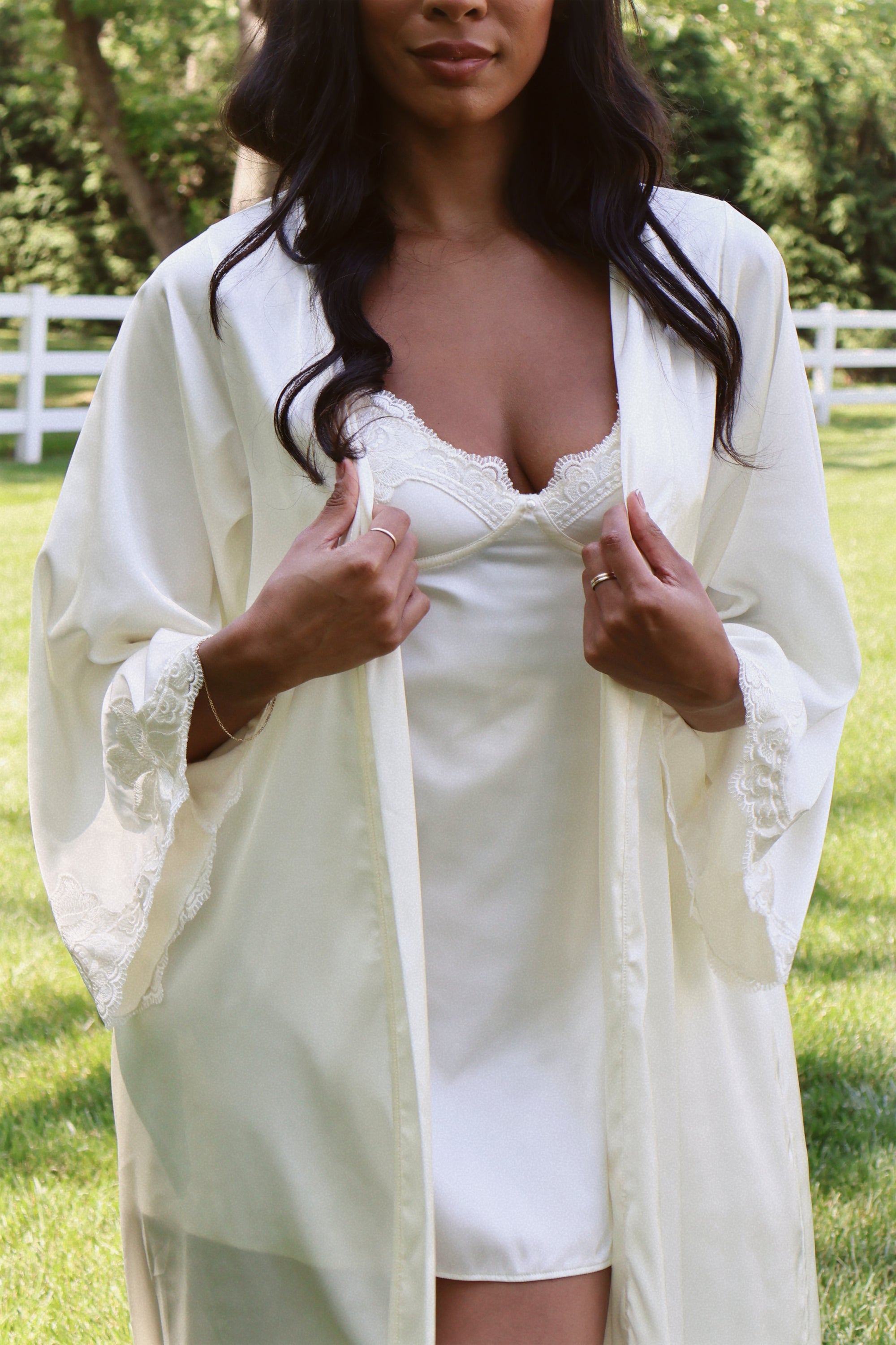 Clara Robe in Antique Ivory