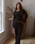 Pointelle Pant in Noir