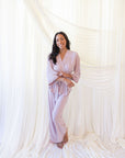Riley Kimono Bamboo Pajama Set in Dusty Rose