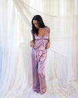 Estelle Silky Satin Set in Dusty Mauve