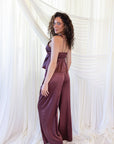 Estelle Silky Satin Set in Mulberry Plum