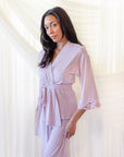 Riley Kimono Bamboo Pajama Set in Dusty Rose