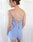 Chiffon Bloom Short Set in Sky