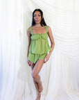 Chiffon Bloom Short Set in Matcha