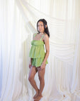 Chiffon Bloom Short Set in Matcha